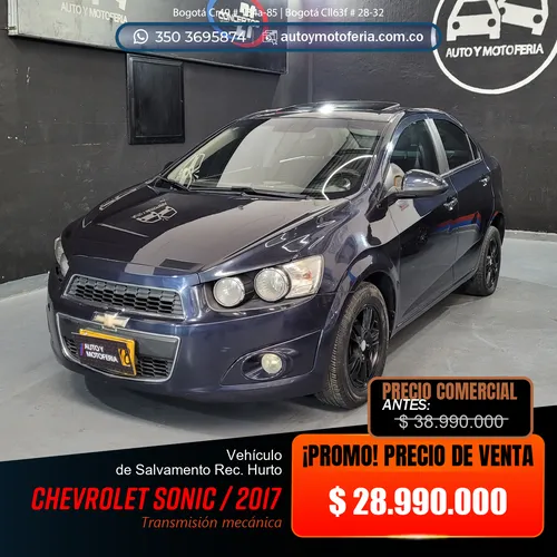 Chevrolet Sonic Lt, Modelo 2017